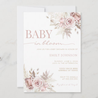 Baby in Bloom Baby shower Invitation