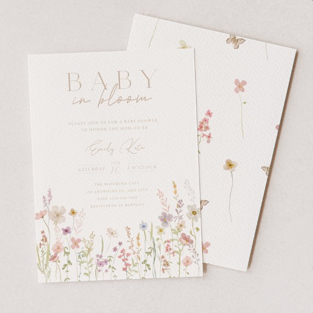 Baby In Bloom Baby Shower Invitation (Créateur téléchargé)