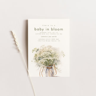 Baby in Bloom Baby shower Invitation