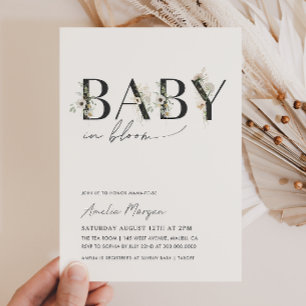 Baby in Bloom Baby shower Invitation