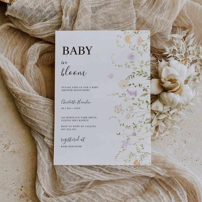 Baby in Bloom Baby shower Invitation (Baby in Bloom Baby Shower Invitation)