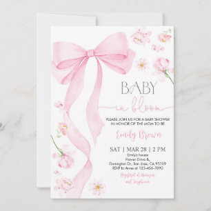 Baby in Bloom Baby shower Invitation Coquette Rose