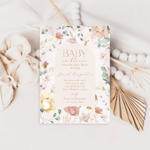 Baby in Bloom Baby shower Invitation fille