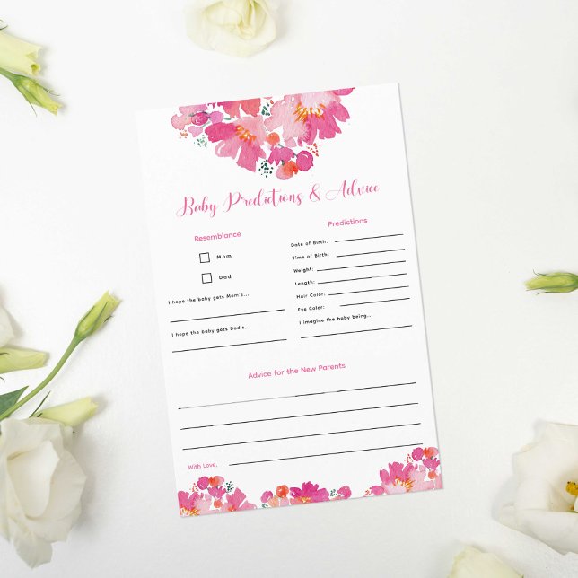 Baby in Bloom Baby shower Prédictions Conseils Jeu (Créateur téléchargé)