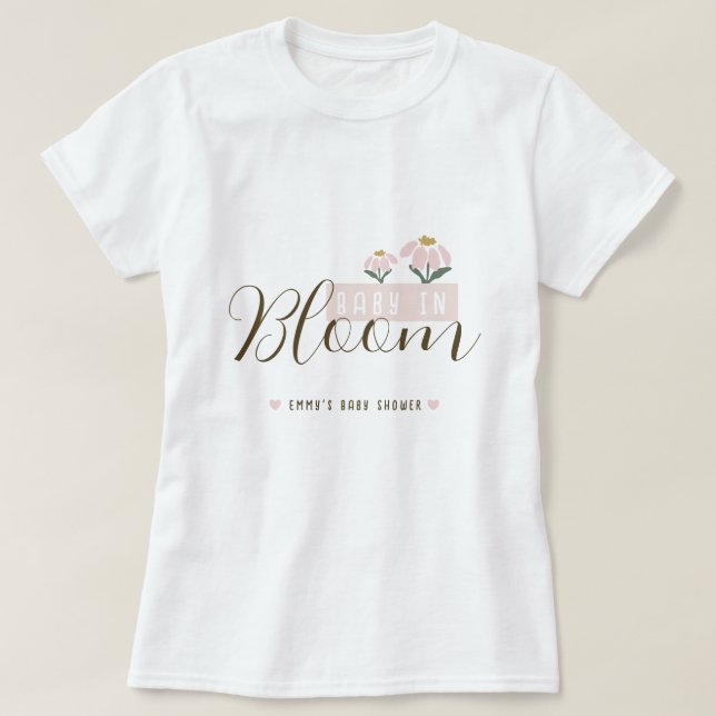 Baby in Bloom Baby shower TShirt (Design devant)