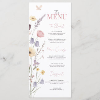 Baby in Bloom Baby Shower Wildflowers Menu