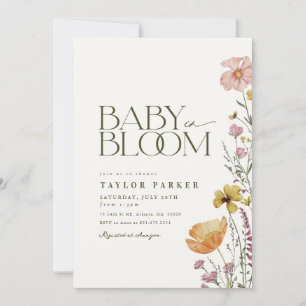 Baby in Bloom Boho Baby shower Invitation