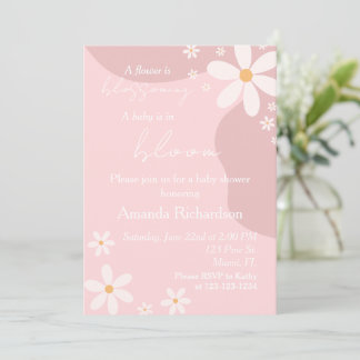 Baby in Bloom Daisy Baby shower rose Invitation