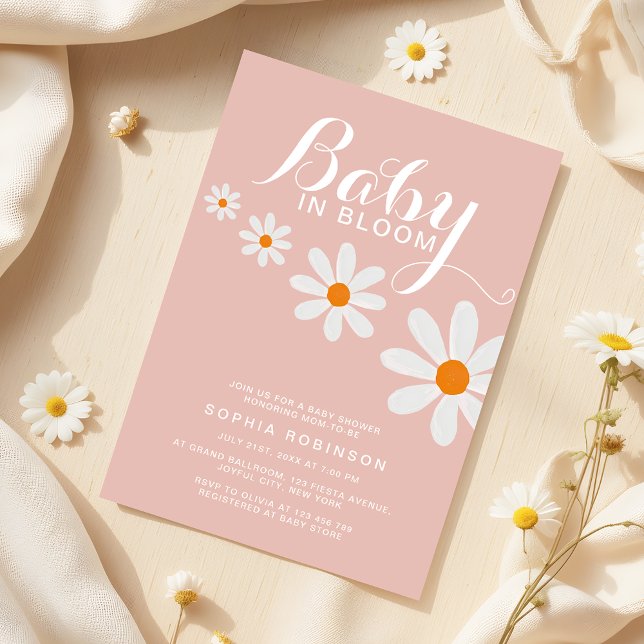 Baby in Bloom Daisy Girl Baby Shower Invitation (Créateur téléchargé)
