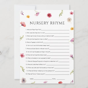 Baby in Bloom Douche Nursery Rhyme Carte de jeu