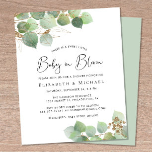 Baby in Bloom Eucalyptus Couples Douche Invitation