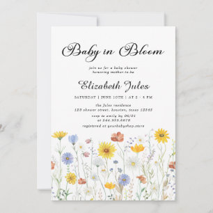 Baby in Bloom Fleur sauvage Baby shower Invitation