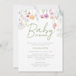 Baby In Bloom Fleur sauvage Baby shower Invitation