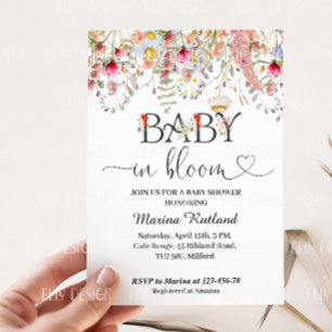 Baby In Bloom Fleur sauvage Baby shower Invitation