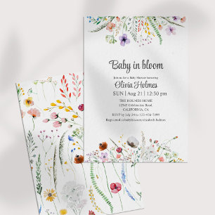 Baby in Bloom Fleur sauvage Baby shower Invitation