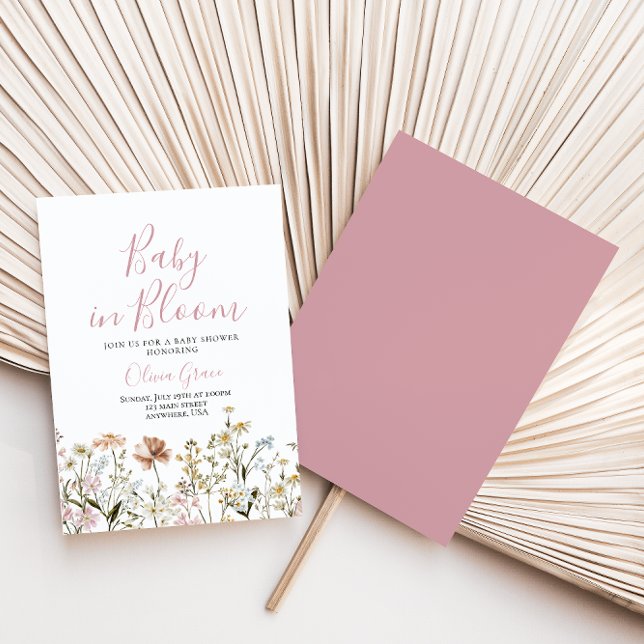 Baby in Bloom Fleur sauvage baby shower Invitation (Créateur téléchargé)