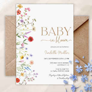 Baby in Bloom Fleur sauvage Baby shower Invitation
