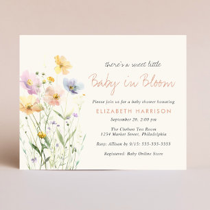 Baby In Bloom Fleur sauvage Baby shower Invitation
