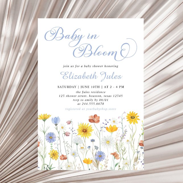 Baby in Bloom Fleur sauvage Baby shower Invitation (Créateur téléchargé)