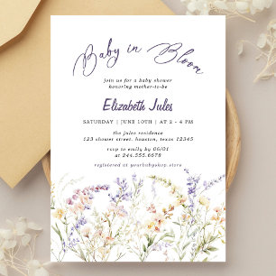 Baby in Bloom Fleur sauvage Baby shower Invitation