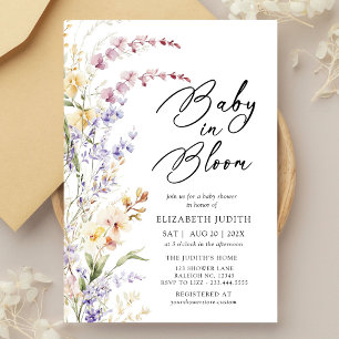 Baby in Bloom Fleur sauvage Baby shower Invitation