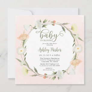 Baby In Bloom Fleur sauvage Baby shower Invitation