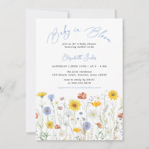 Baby in Bloom Fleur sauvage Baby shower Invitation