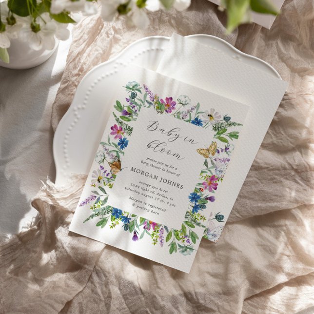 Baby In Bloom Fleur sauvage Invitation Baby shower (Créateur téléchargé)