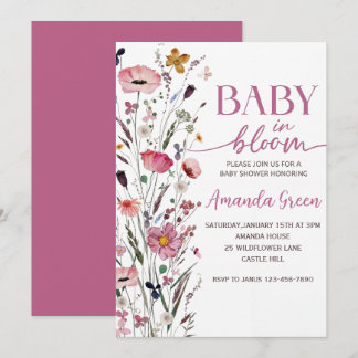 Baby In Bloom Floral Baby Shower Invitation