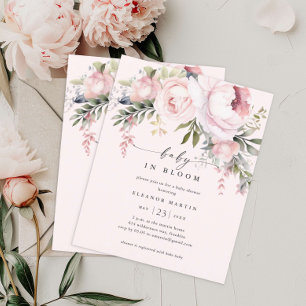 Baby in Bloom Floral Budget Baby shower Invitation