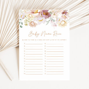 Baby in Bloom Florals Baby Name Race Game