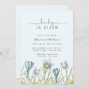 Baby in Bloom garçon baby shower Invitation