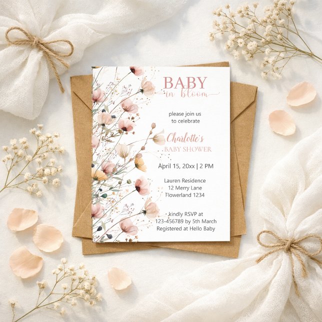 baby in bloom girl baby shower invitation (Créateur téléchargé)