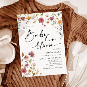Baby in Bloom, Invitation Baby shower Fleur sauvag