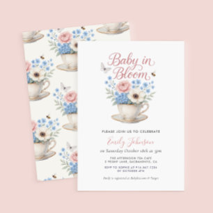 Baby In Bloom Invitation Baby shower Vintage