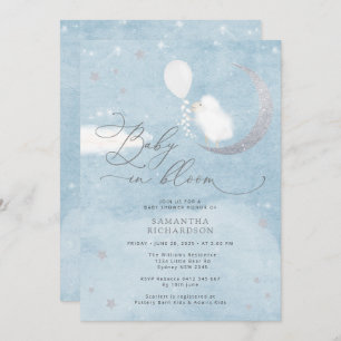 Baby in Bloom Lamb Boy Baby shower Invitation