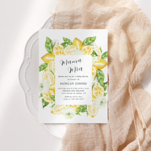 Baby In Bloom Lemon Bouquet Baby shower Invitation