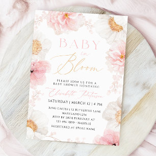 Baby In Bloom Pastel Floral Baby shower Invitation