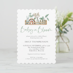 Baby In Bloom Sage Boho Toys Douche Invitation