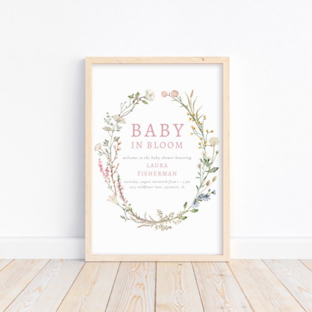 Baby in Bloom Spring Fleur sauvage Welcome Poster (Créateur téléchargé)