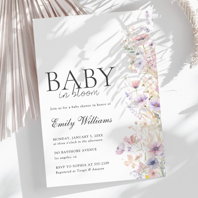Baby in Bloom Spring Flower Baby shower Invitation (Créateur téléchargé)