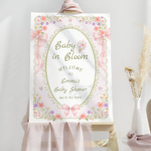 Baby in Bloom Wildflower Bow Baby Shower Welcome 