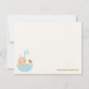Baby in Umbrella Baby shower Flat Merci Cartes
