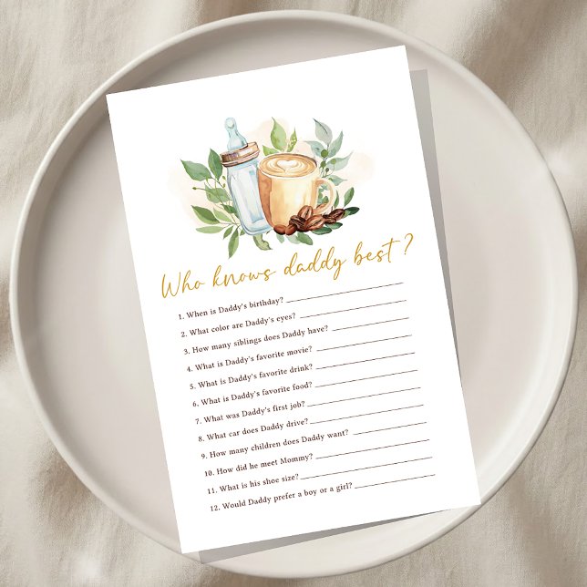 Baby is Brewing Coffee Shower Who knows Daddy Game (Créateur téléchargé)