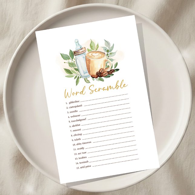 Baby is Brewing Coffee Shower Word Scramble Game (Créateur téléchargé)