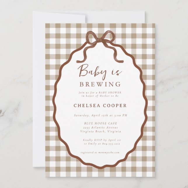 Baby is Brewing Neutral Baby Shower  Invitation (Devant)