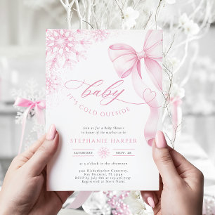 Baby It’s Cold Outside Pink Baby shower Invitation