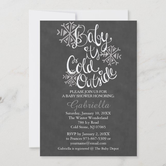 Baby It's Cold Outside Baby Boy Shower Invitation (Devant)