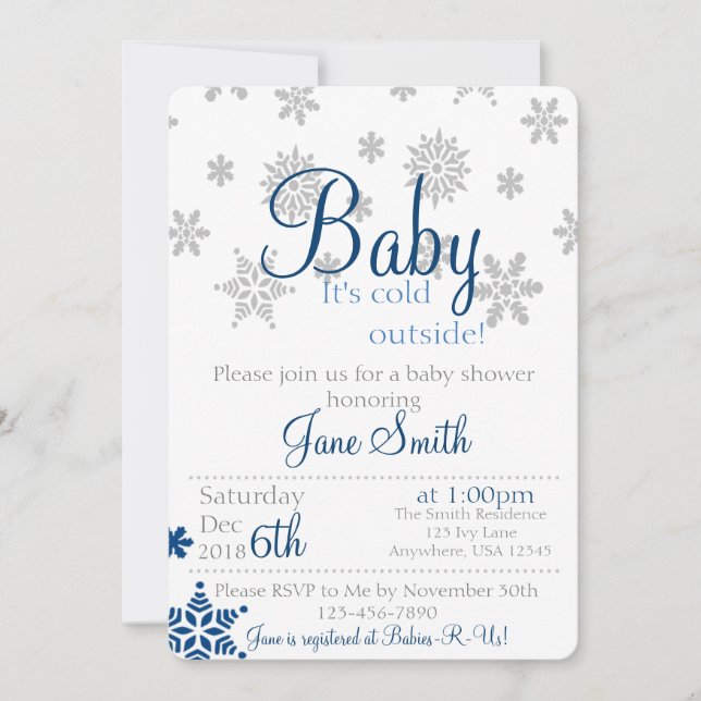 Baby It's Cold Outside Baby shower Invitation (Devant)