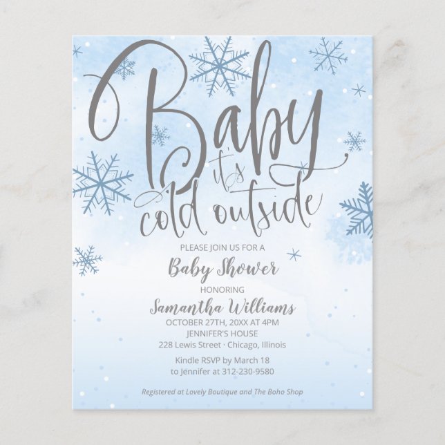 Baby It's Cold Outside Baby shower Invitation (Devant)